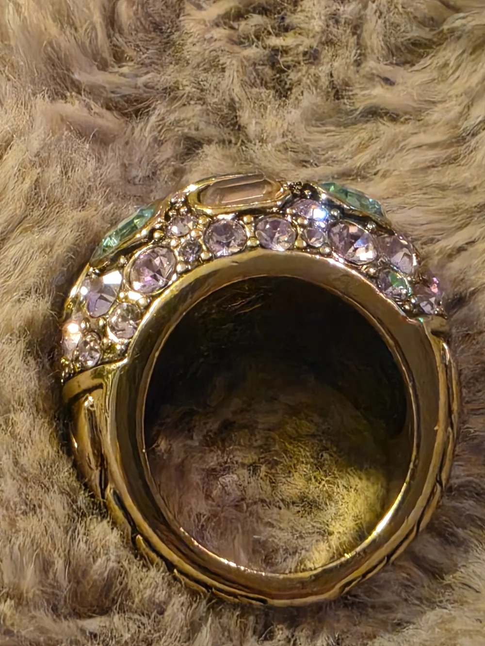Heidi Daus Swarovski crystal signature vintage cocktail ring